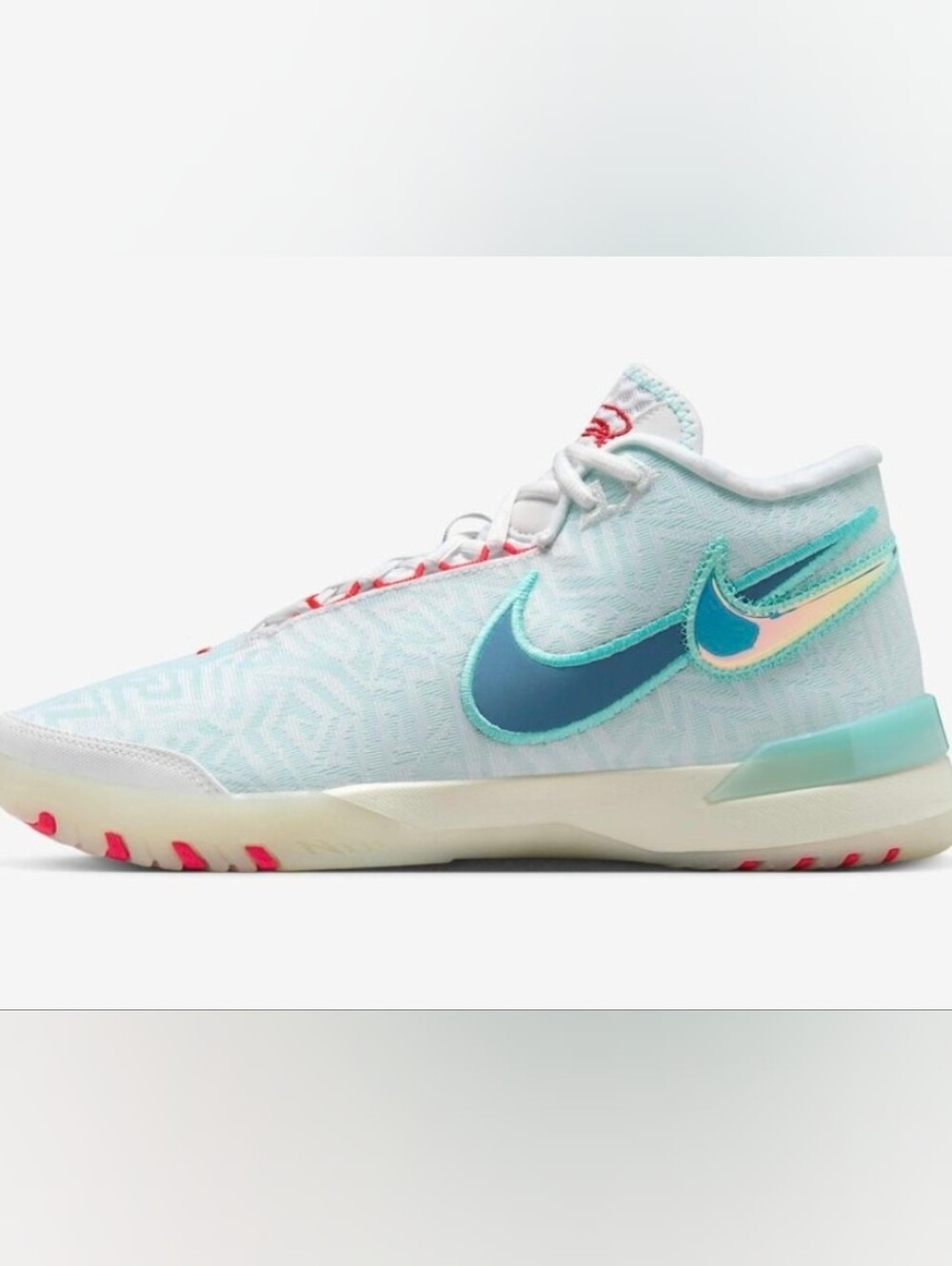 Nike LeBron NXXT Genisus Light Blue Basketball Shoes with Teal Swoosh